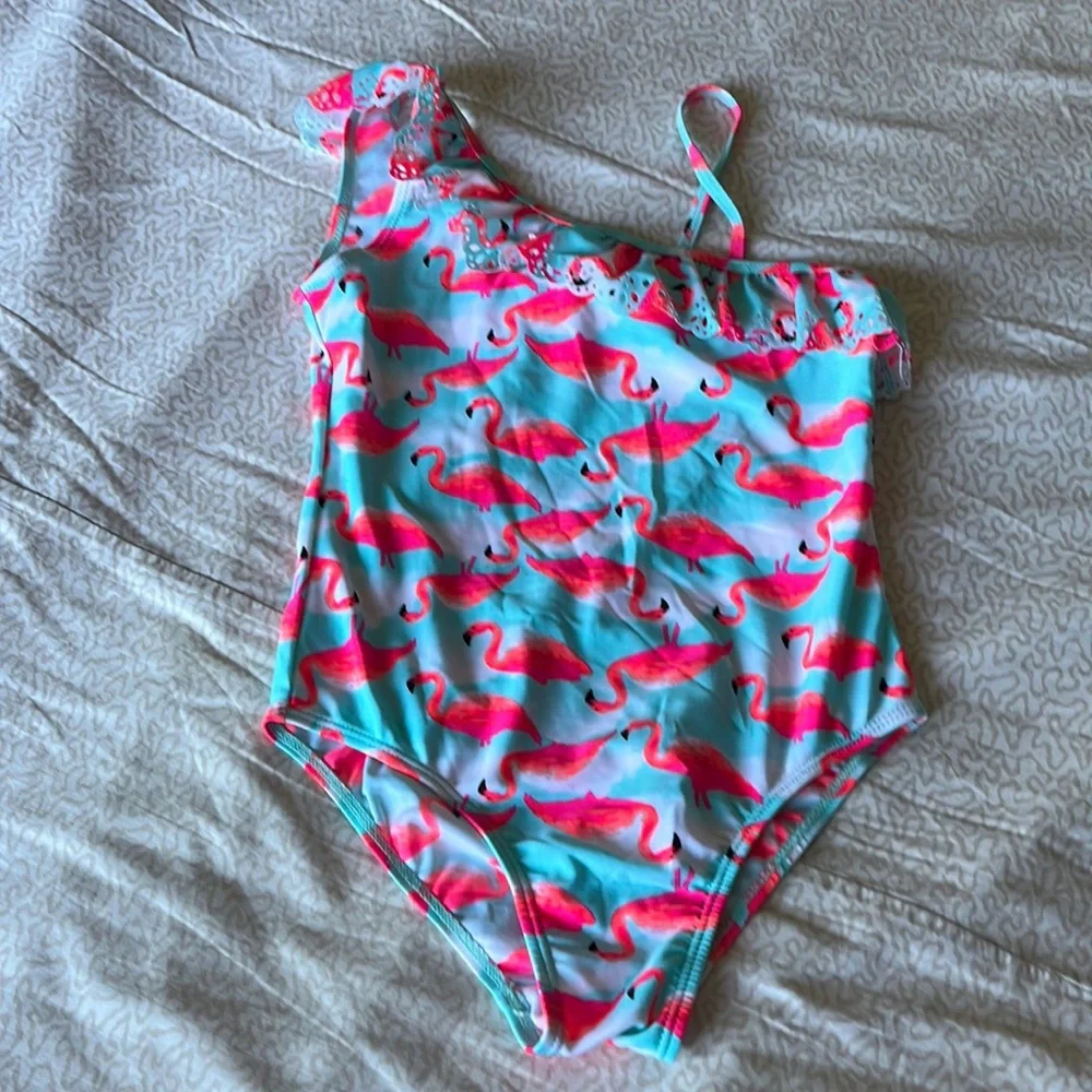 Surf Zone girls flamingo swimsuit in size 10/12 - Picture 1 of 9